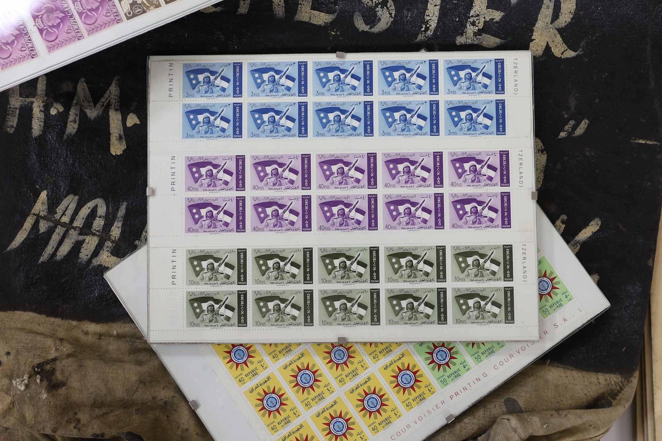 Various stamps in frames
